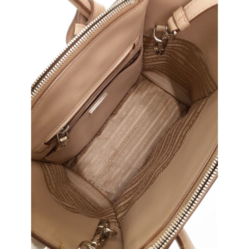 Prada Twin Brown Double Handle Tote Pocket - Picture 3 of 9